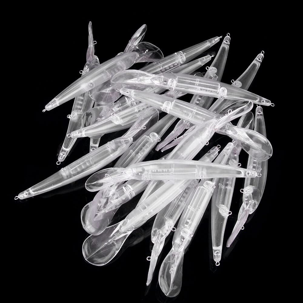 Lot de 50 leurres de pêche vierges articulés de 15 cm et 16,7 g - Couleur : blanc