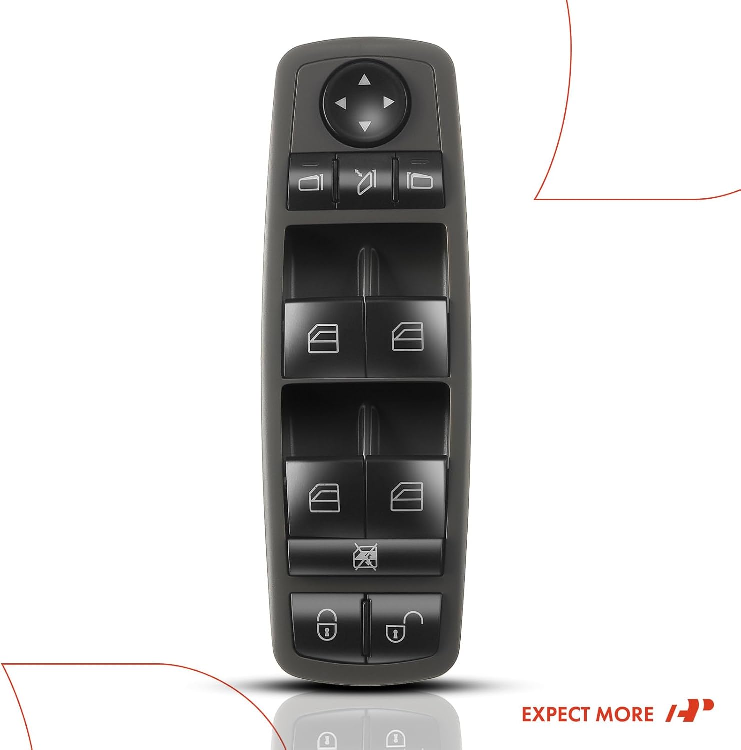 A-Premium Master Power Window Switch Compatible with Mercedes-Benz A160 2004-2005, A190 2004-2005, B180 2012, B200 2006-2011, Brown Color, Front Left Driver Side, Replace# A1698206710