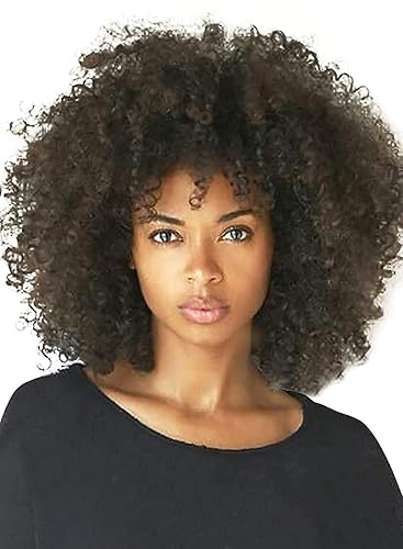 Kalyss 8" Short Kinky Curly Wigs for Women Black Premium