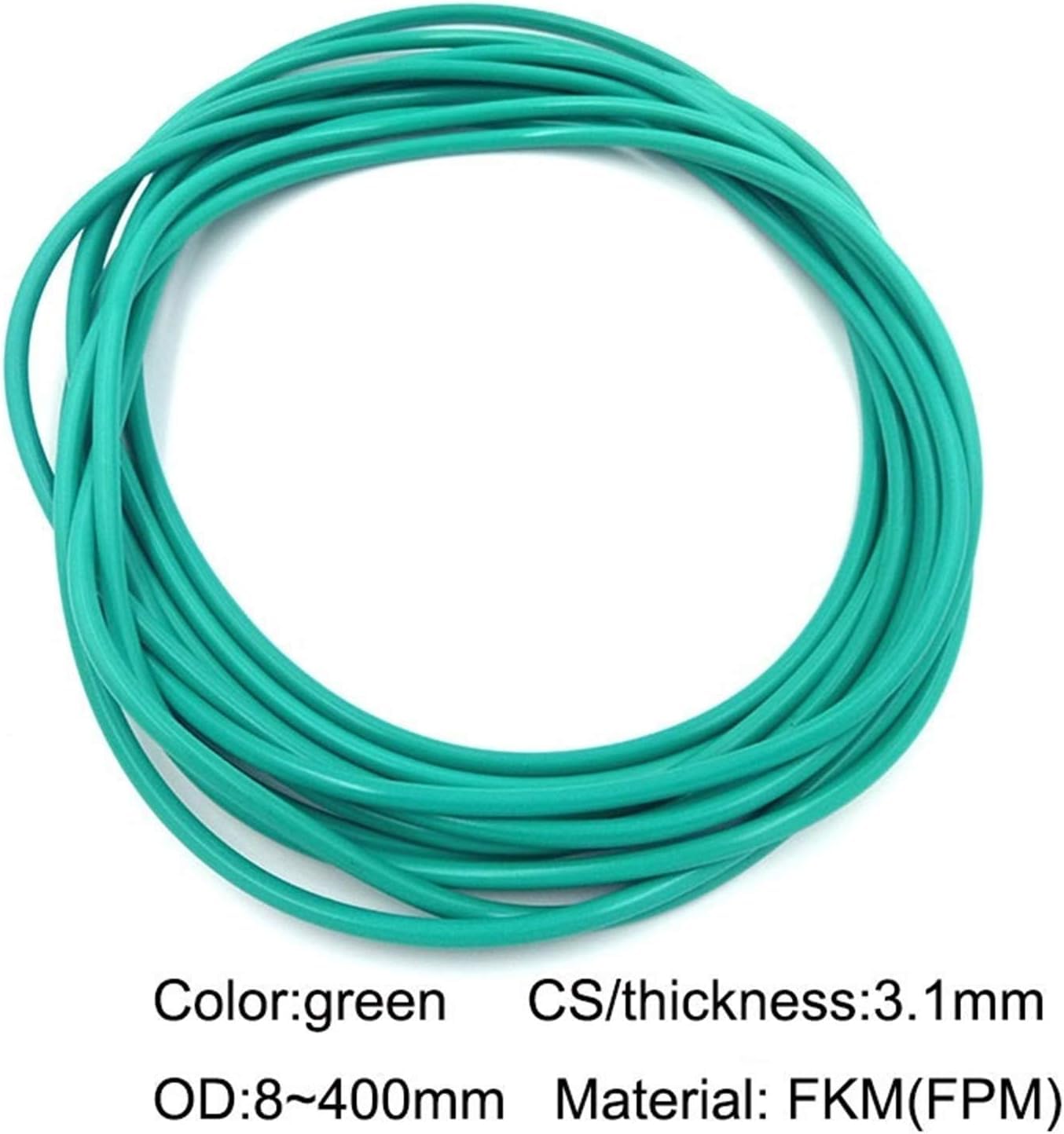 Arandela de goma, sello de goma, junta tórica Arandela de sellado Resistente al aceite Junta de sellado resistente a ácidos y álcalis Junta tórica de FPM, juntas tóricas verdes de FKM OD8 mm ~ 400 mm