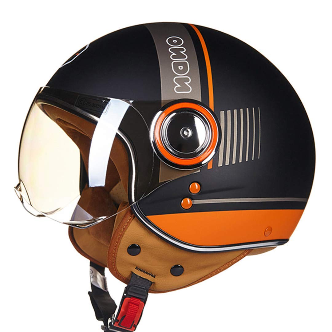 Motorcycle Helmet Men's Vintage Scooter Open Face Helmet Retro Women's Motorbike Helmet