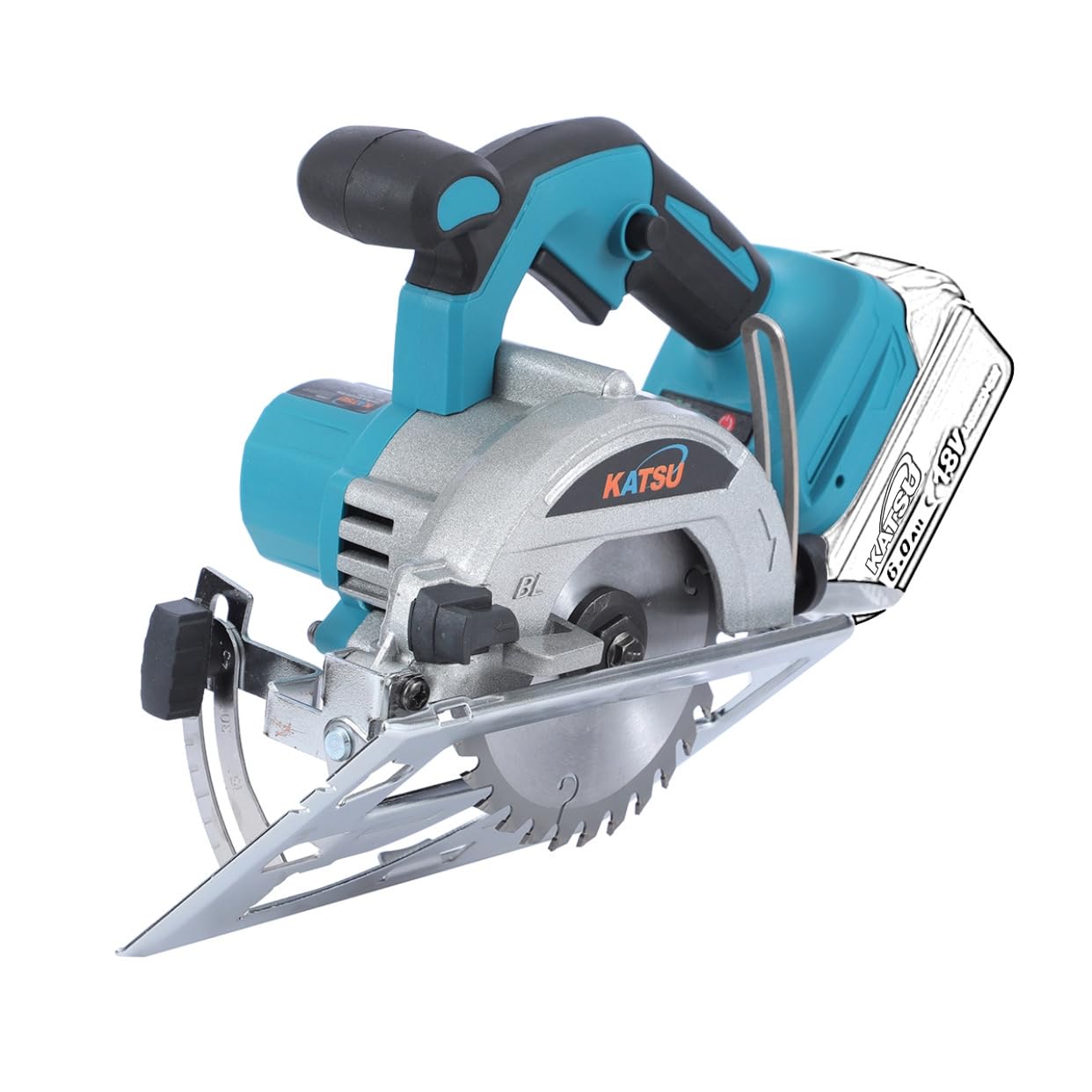 Sega Circolare a Batteria KATSU FIT-BAT 21V, Sega Circolare Elettrica da 5" con Motore Brushless, 13000RPM, Profondità di Taglio 30mm, Lama da Taglio 125mm Inclusa, senza Batterie 102794