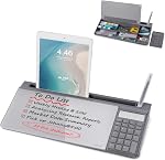 TSJ OFFICE Small Desktop Whiteboard -Glass Dry Erase Board Computer Keyboard Stand White Board Surface Pad with Drawer, Desk Organizers with Accessories for Office, Home, School Supplies - Green