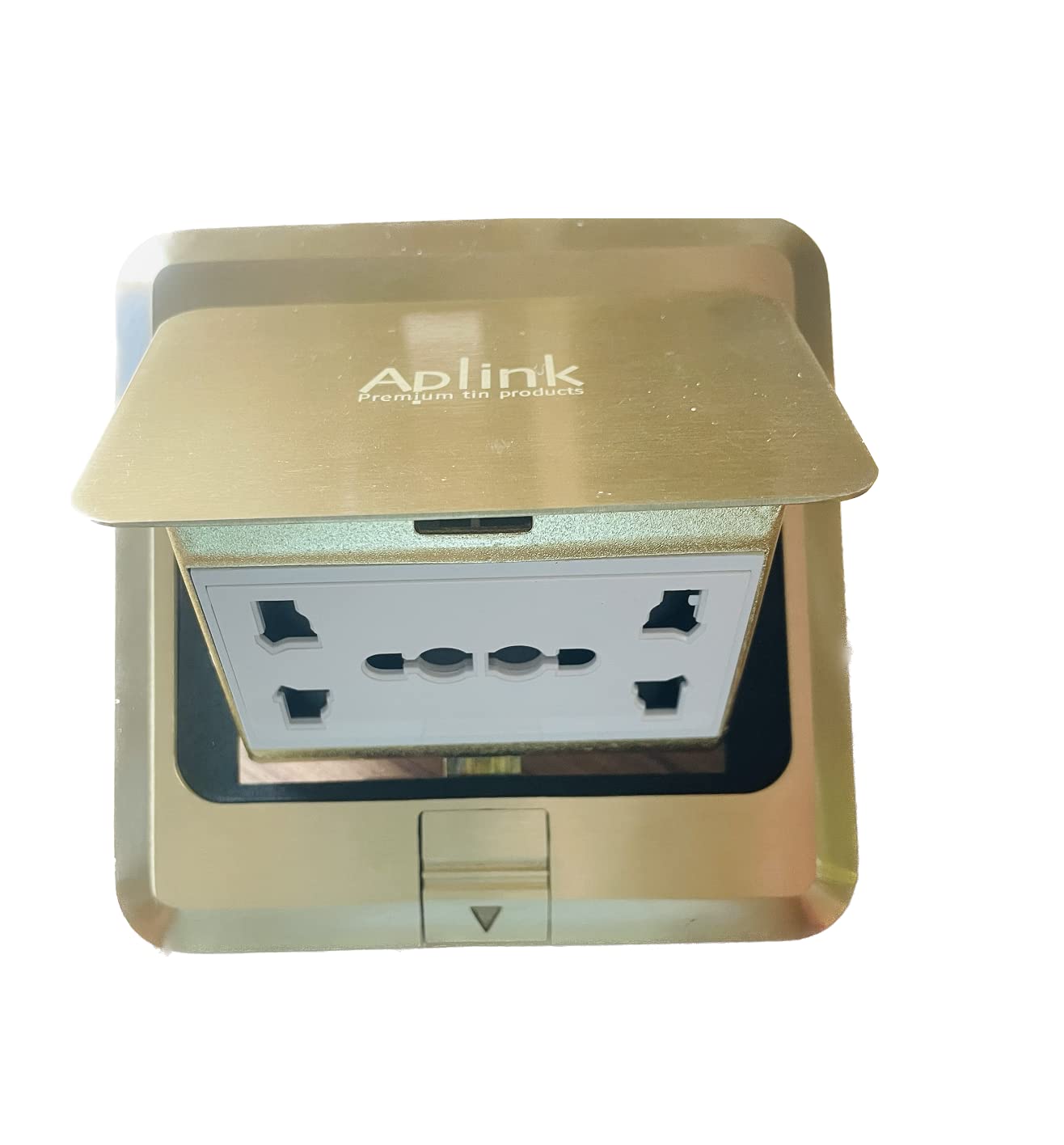 Brass Floor Box10A Brass Universal Floor Ground Electric pins with 6 Ports for Kitchen Office-image-0