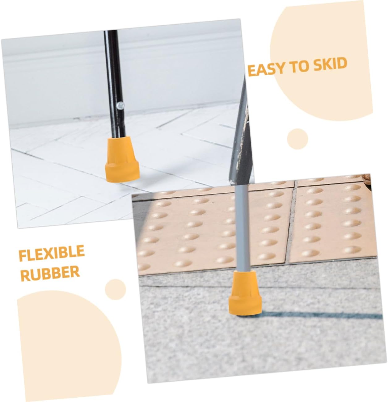 8pcs Cane Feet Pads Kit Slip Walking Stick Ends for Crutch Replacement Rubber Material