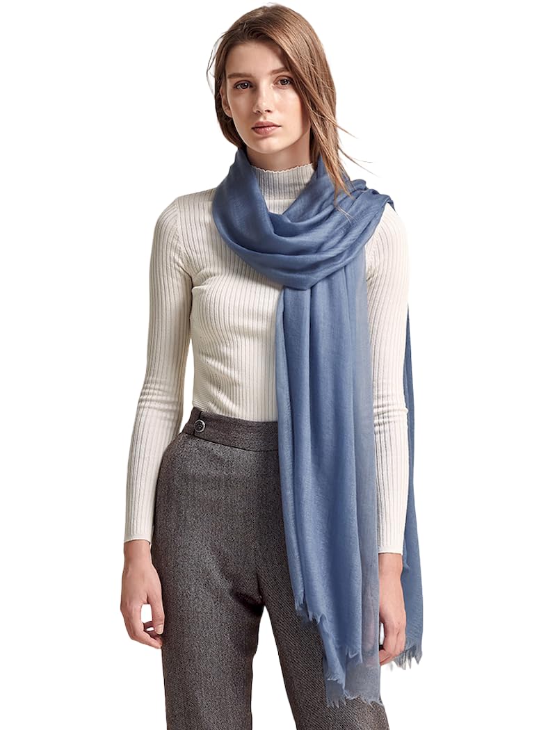 Damen 100% Kaschmir feder-leicht Ring Pashmina Schal Abendkleid Stola aus hauch-dünn 200 garn Cashmere Fäden
