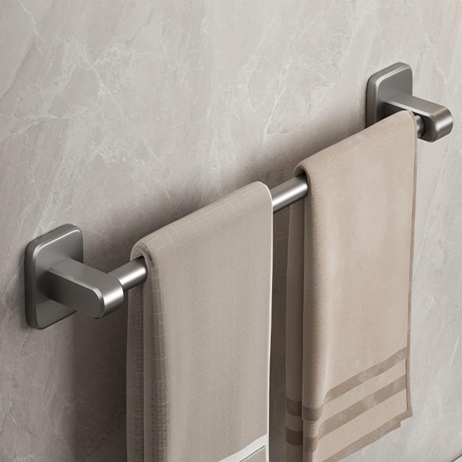 Stainless Steel Single Rail Towel Rack - Sturdy Multifunctional Towel Bar With Bearicapacity, Rustproof Towel Hanger For Bathroom And Kitchen,Grey-40Cm