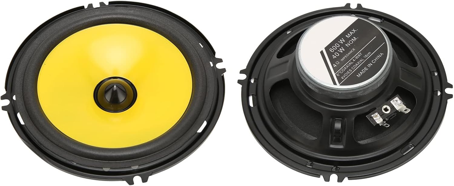 2pcs Car Speakers, 6 Inch 600 Watt 2 Way 4 Ohm Coaxial Car Door Speaker, Professional Speaker Car Stereo Coaxial Speaker System for Vehicle Truck