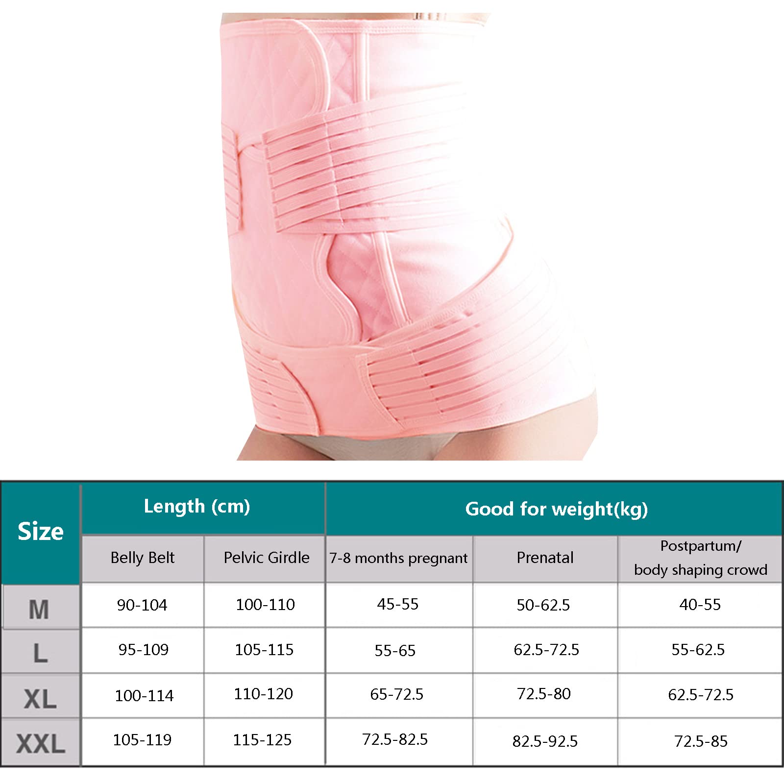 2 en 1 Soporte posparto Recuperación Vientre Envoltura Soporte Abdominal Binder para faja postnatal Faja moldeadora Cintura Faja pélvica, 2XL, Natural