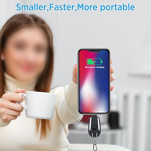 Miniatura 7 de HUAYOTEK Mini cápsula de energía de emergencia, 100 % de capacidad completa, llavero portátil, cargador portátil para iPhone, iPad, AirPods, para