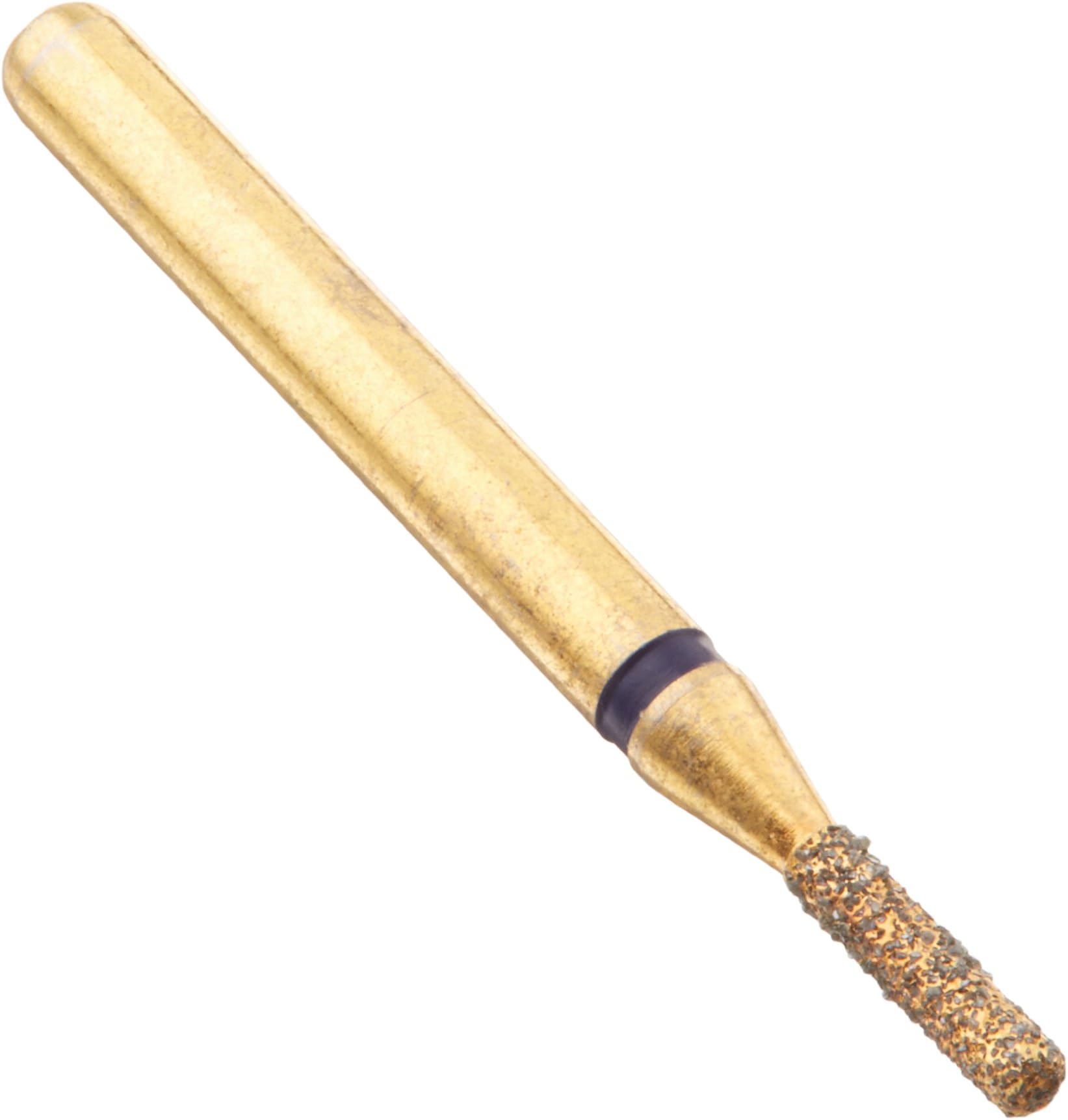 Crosstech G835KR/010M 24K Gold-Plated Diamond Bur, Round End Cylinder: G835kr/010m, 1.0mm Head, 4.0mm Length, Medium, Pack of 5