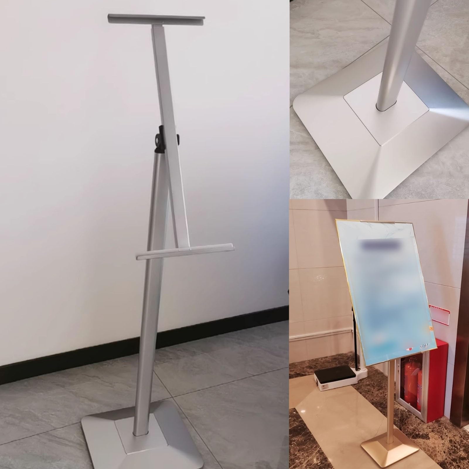 AdjustabFloor Caballete de pie con soporte de cadena HeavyDu Metal Metálico Metálico para Ps Art y Presentats Resistente y Versátil Display Solut