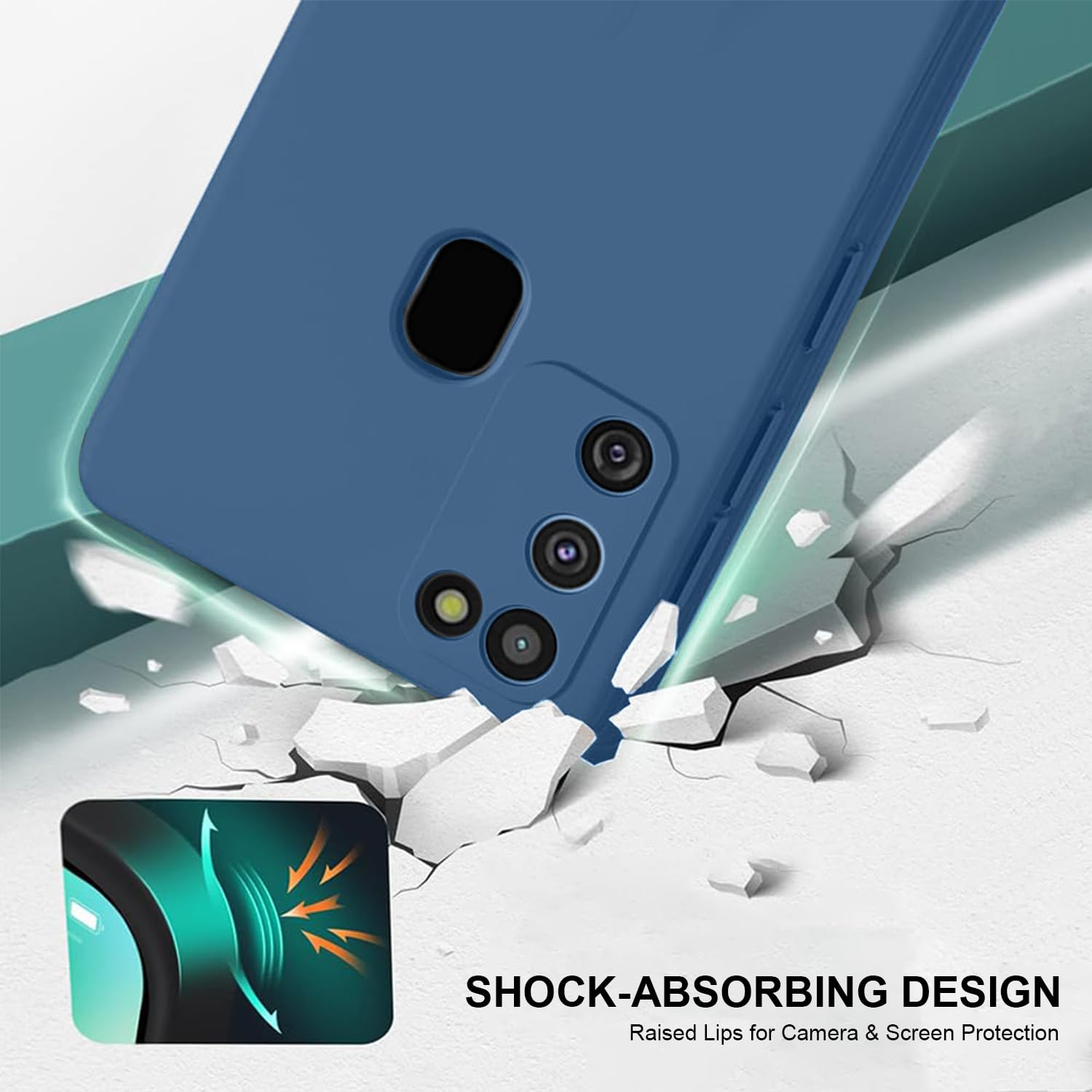 LIRAMARK Silicone Soft Back Cover Case for Samsung Galaxy M21/M30s/M21 2021 Edition (Blue) — Amazon image 4