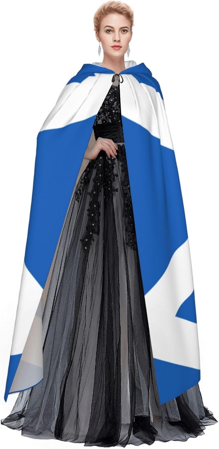 Scottish Flag Unique Darkness Poncho Shawl - Customizable Wearable Blanket for Women, Perfect Halloween Costume Accessory, Knight, Akatsuki, and More