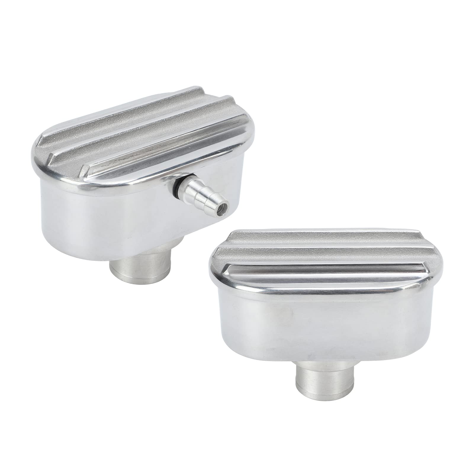 Sorandy Kit di Sfiato del Coperchio della Valvola in Alluminio, Design Alettato Lucidato, Sostituzione per le Prestazioni del Motore, 4 X 2-1/4 X 2 Pollici, Include Anelli di Tenuta