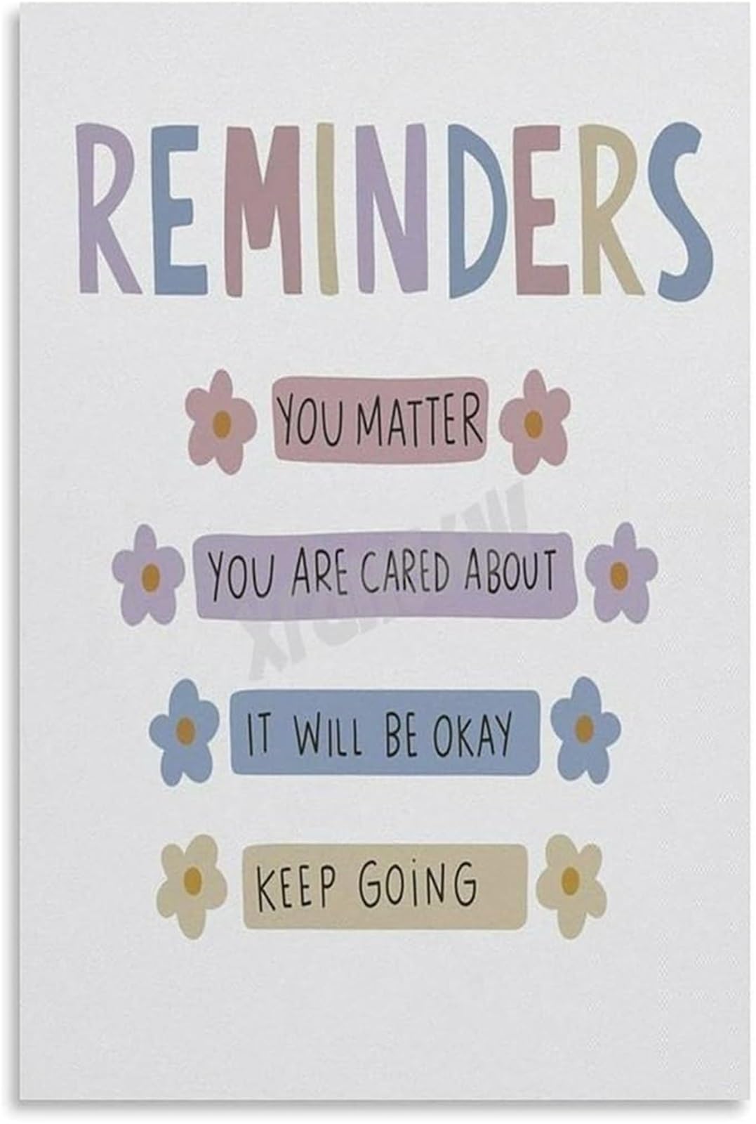 IDGTTLDF Self Care and Affirmations Poster Mental Health Mindfulness Canvas Painting Wall-Art for Home Unframed,12x18inch(30x45cm)