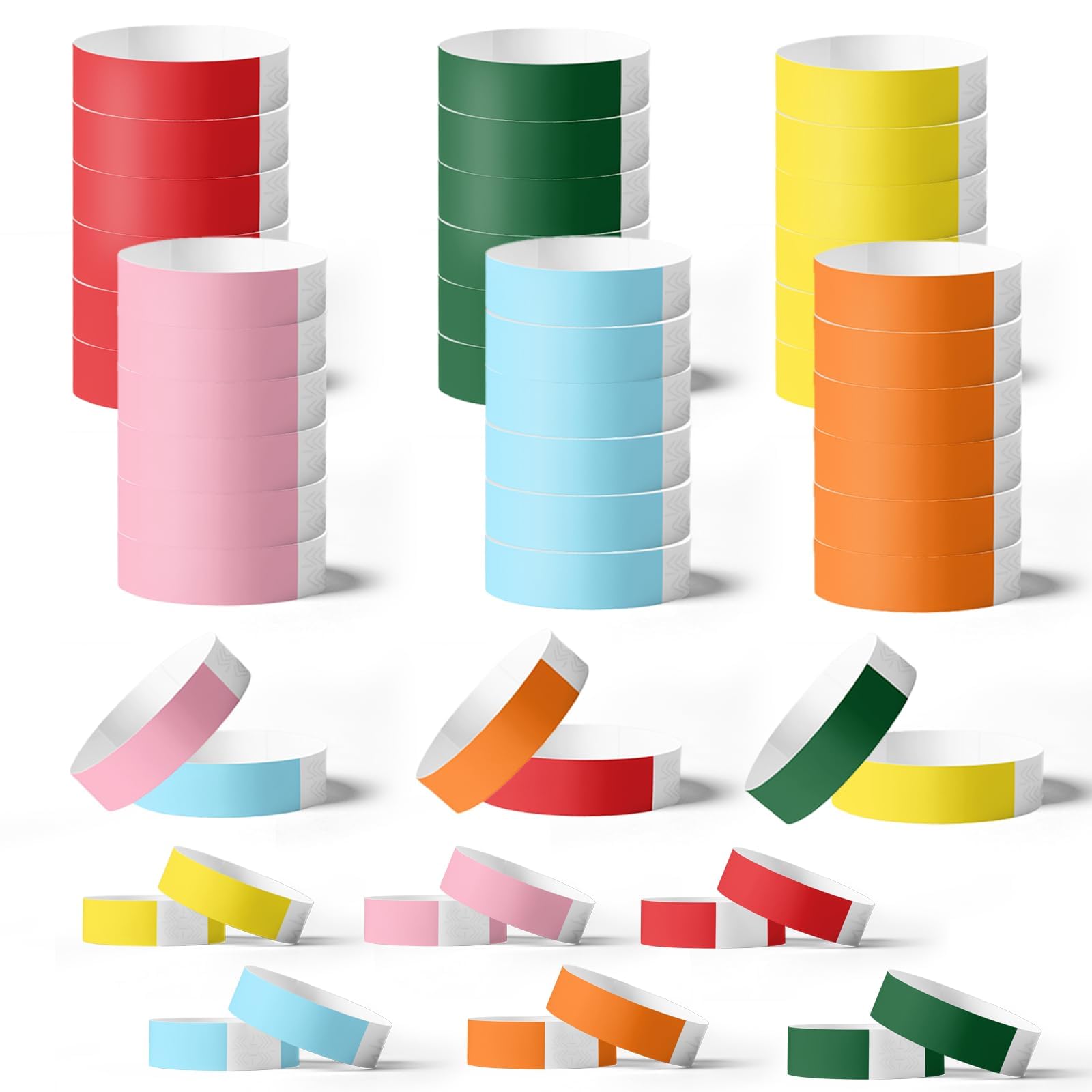 600 Piezas Pulseras De Papel Para Eventos, 25×1,9cm Pulseras Para Fiestas, 6 Colores Fiesta, Para Eventos Festivales De Música Conciertos Concursos