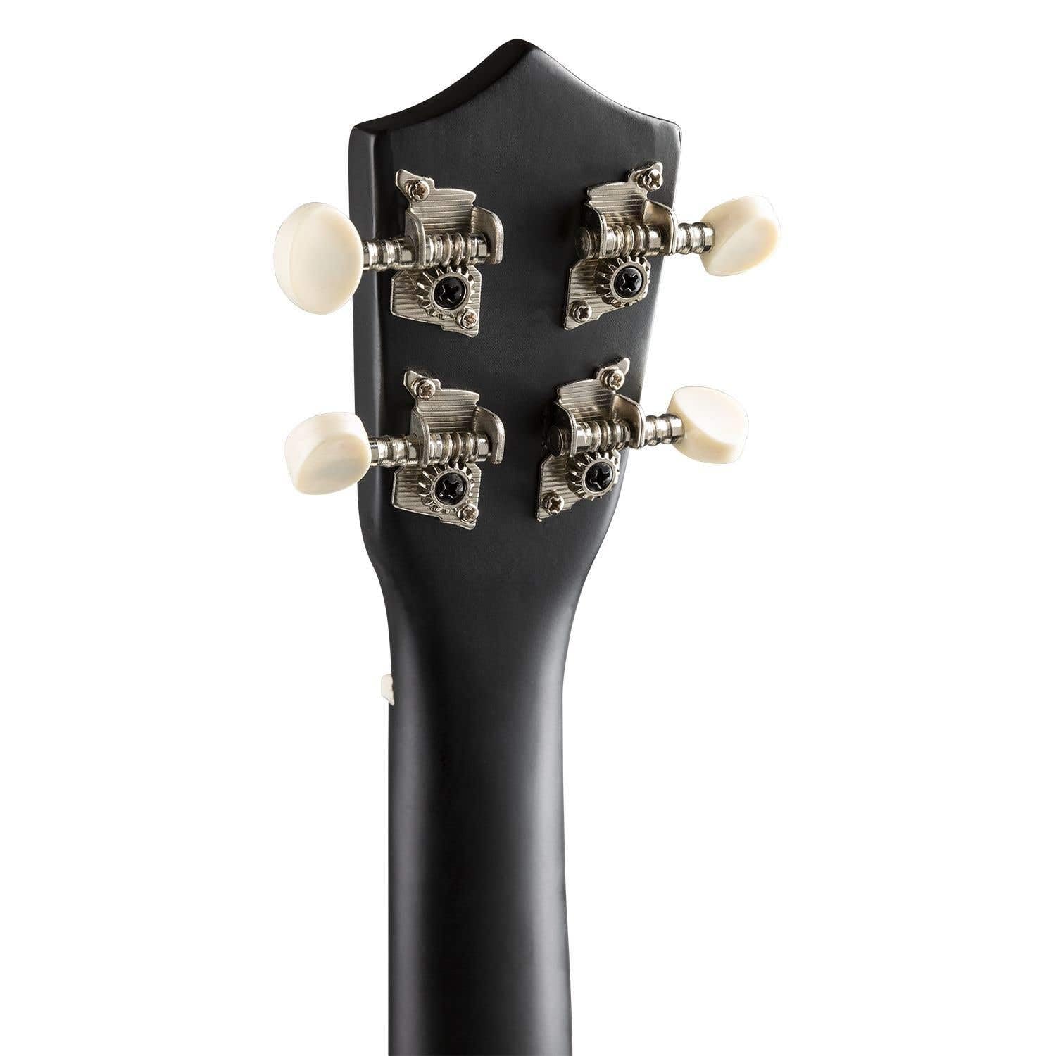 MAX UKEY Ukulele Komplett Set inkl. Plektren, digitalem Stimmgerät und Tasche, 21" mini Gitarre, Ukulele Erwachsene mit Zubehör für Anfänger, Soprano, 4 Nylon Saiten, 12 Bünde - Schwarz