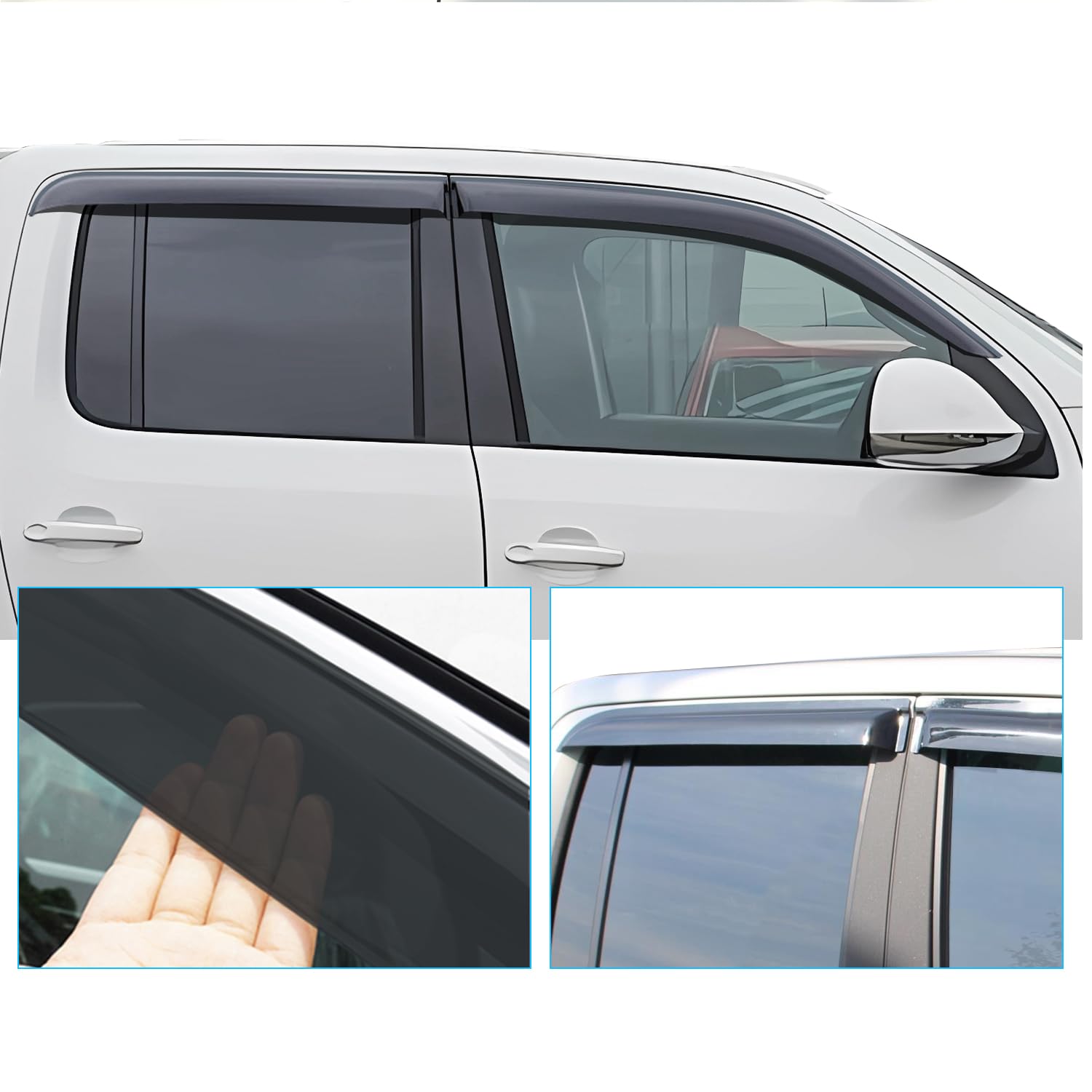 Déflecteurs d'air pour VW AMAROK Volkswagen 2009-2022 V6 / Aventura/Trendline/Startline/Highline Double Cabine