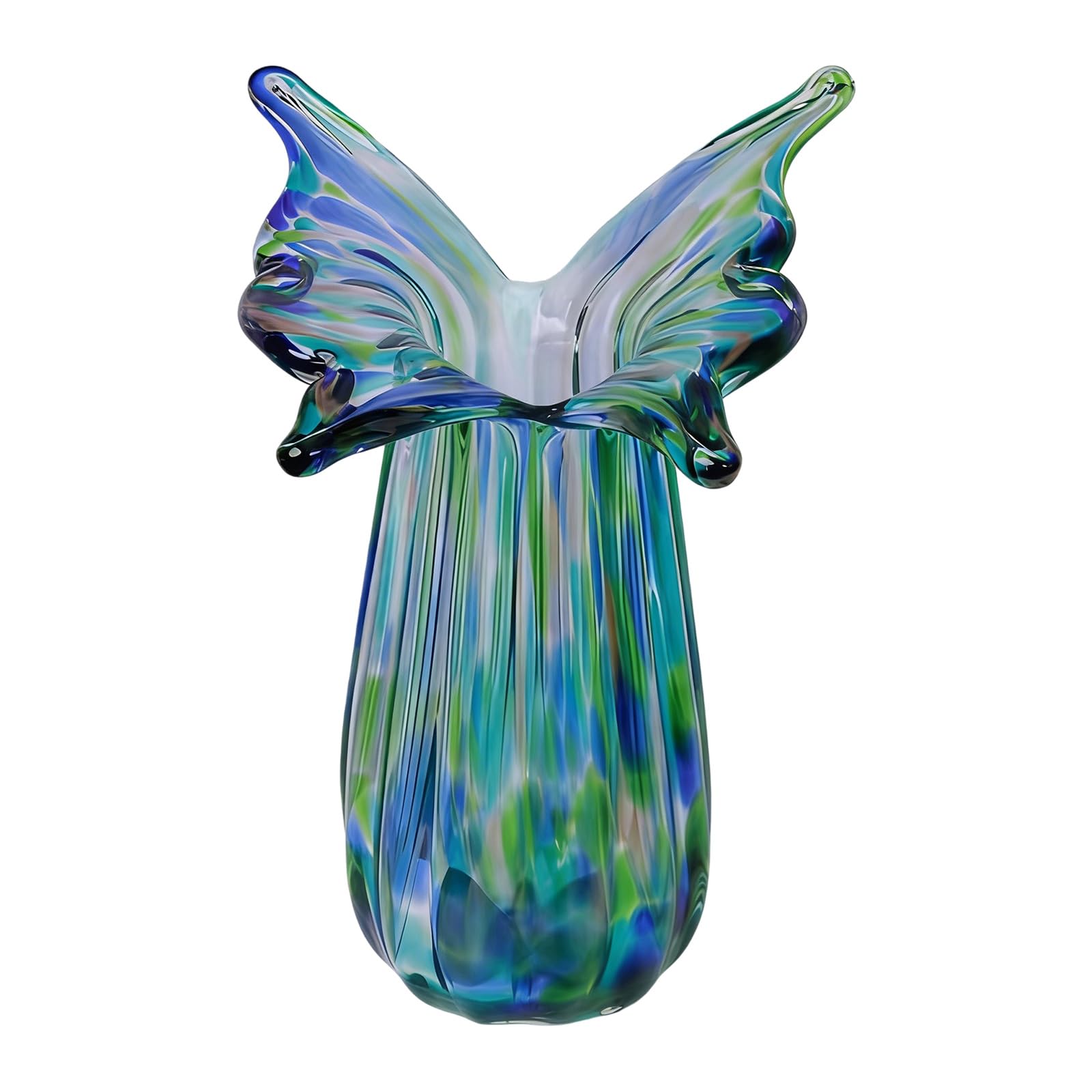 Kalttoy Unique Glass Vases, Hand Blown Glass Flower Vases Decorative for Floral Arrangements Ornament Moderns Home Decors Hand Blown