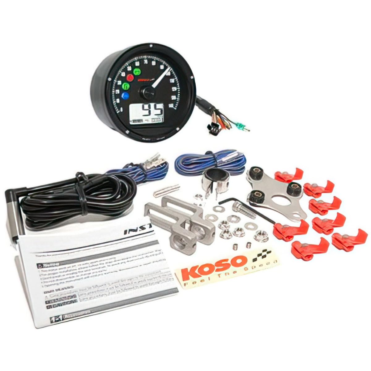 TACHIMETRO KOSO D75, 0-140 KM/H O MP/H, Nero E Bordino Cromato