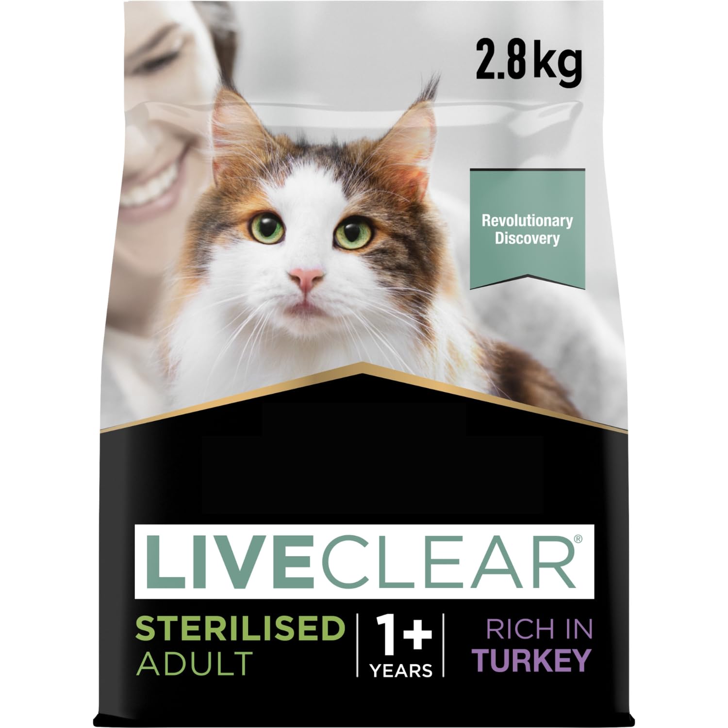 Liveclear Allergen Reducing Sterilised Adult Dry Cat Food Turkey 2.8kg - Helps to Reduce Allergens Within Cat Hair, Urinary Health, Ideal Body Weight, and Healthy Kidneys With Daily Feeding