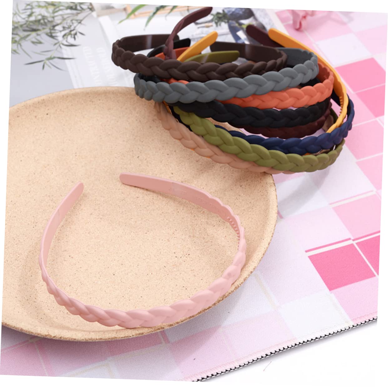 FRCOLOR 4 Juegos De Diademas Trenzadas Para Niñas Accesorios Para El Cabello Para Mujeres - Diadema Trenzada Para Peluca (10 Unidades)