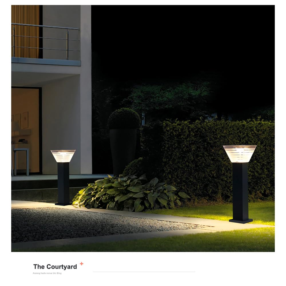 Lampada Solare da Giardino contemporanea, Impermeabile, per Ville, Giardini, Cortili, quartieri residenziali (Stile 15 H60CM, 1 Pezzo)