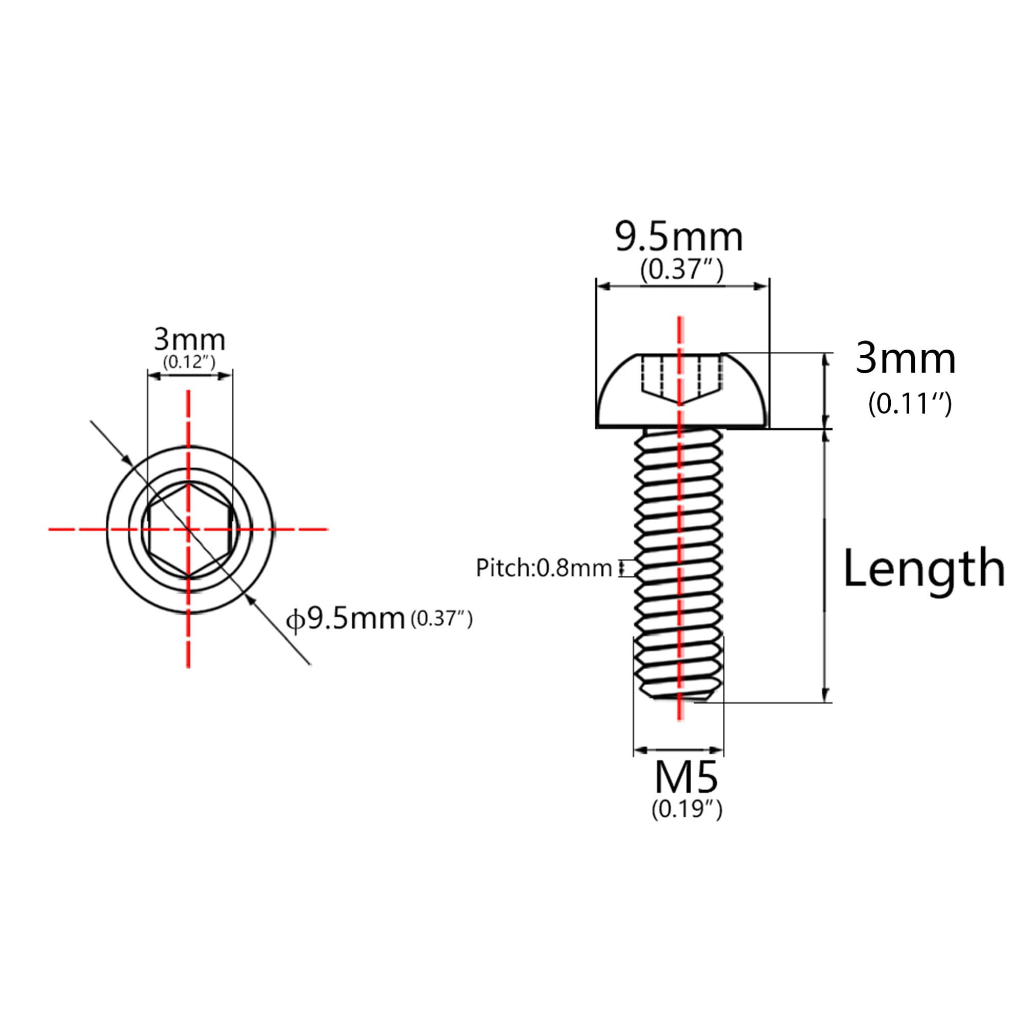 Śruba tytanowa M5 x 12 mm do roweru butelki wody klatka zestaw 4 szt.