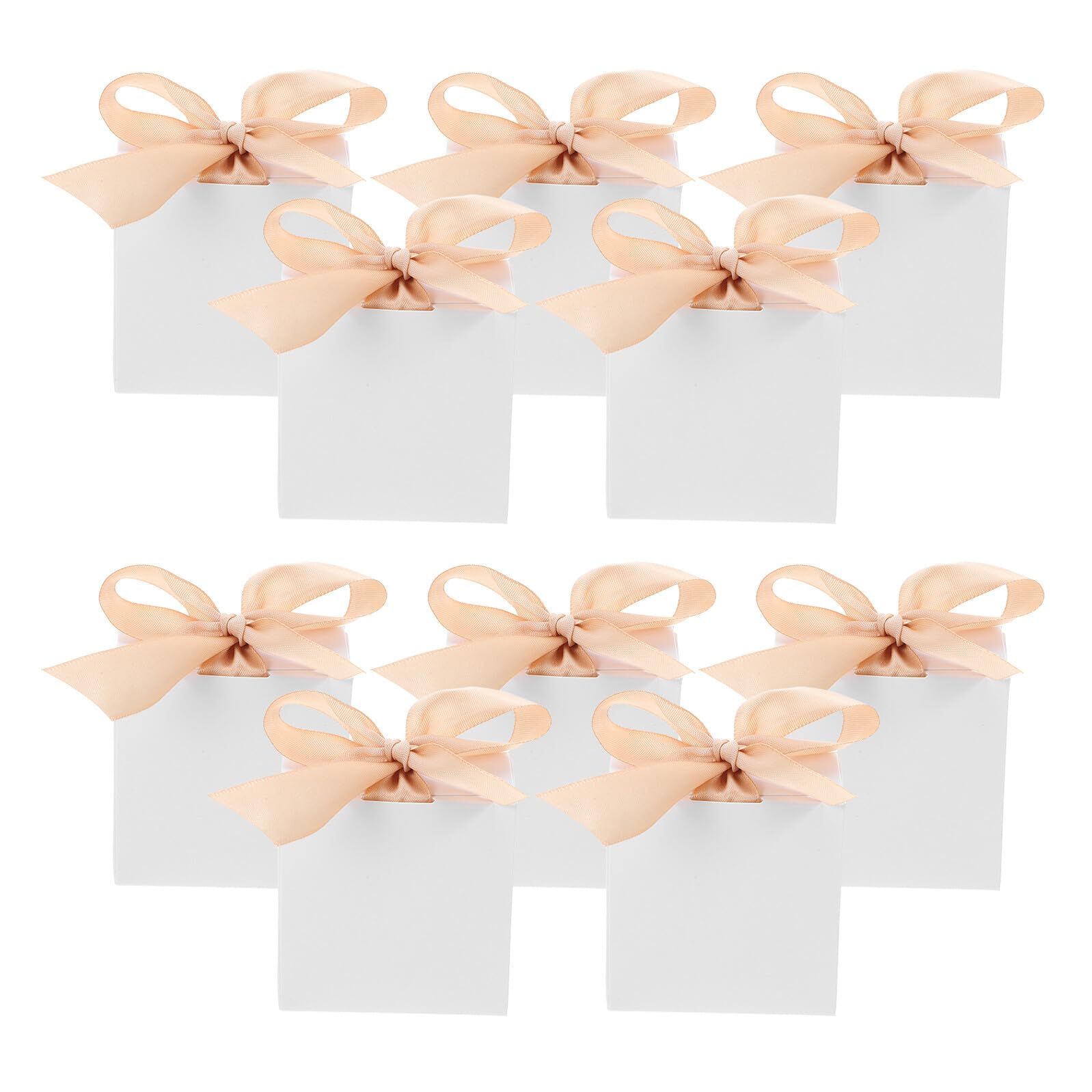 50 Scatoline Regalo Piccole Bianche in Stile Europeo con Nastro in Carta per Confezioni Bomboniere per Feste e Compleanni