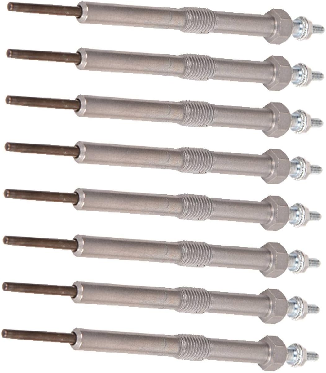 8-Pc Glow Plug Set for GMC Sierra 3500 HD 2007-2016 Sierra 2500 HD Savana 3500 2006-2016 Fits Chevrolet Silverado 3500 HD 2007-2016 Silverado 2500 HD 2006-2016 Part Number 12639701 97364968