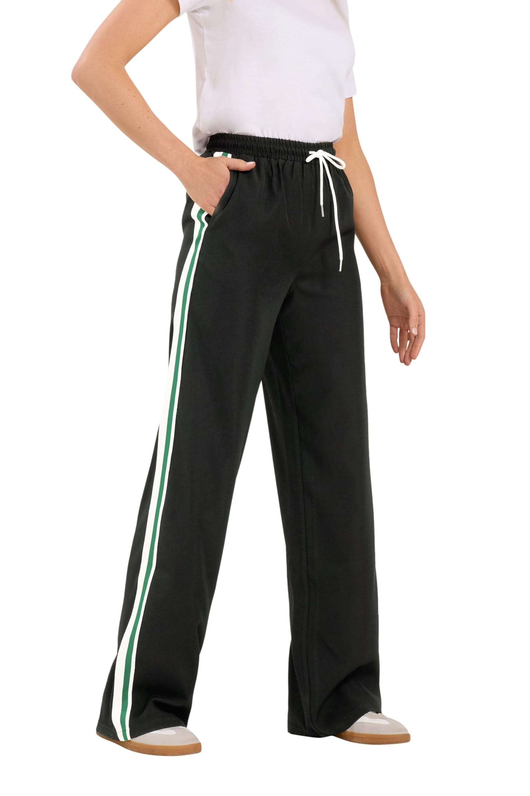 Long Tall Sally Women's Tall Side Stripe Trousers in Black | Size: 14L