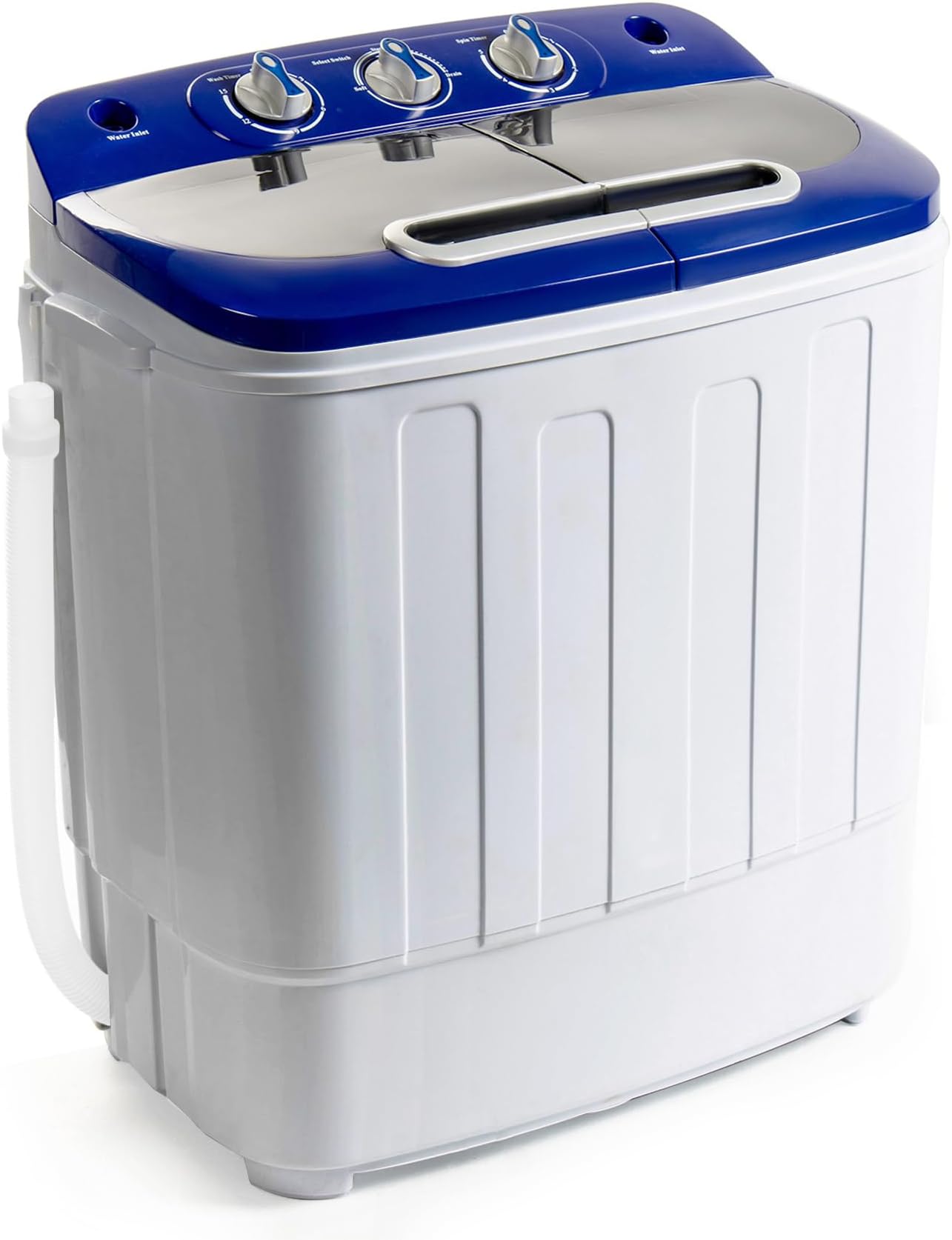 Display4top Portable Compact Mini Twin Tub Washing Machine and Spin Cycle W/Hose, 5. 8Kg Washer Dryer