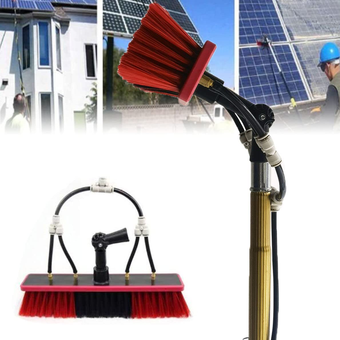 JYBNBBE 7.3m Extendable Window Cleaning Kit with Water Feed System for Greenhouse Roofs Solar Panels & Photovoltaic Installations - Ultimate Cleaning Tool,55 Cm-7M/24FT