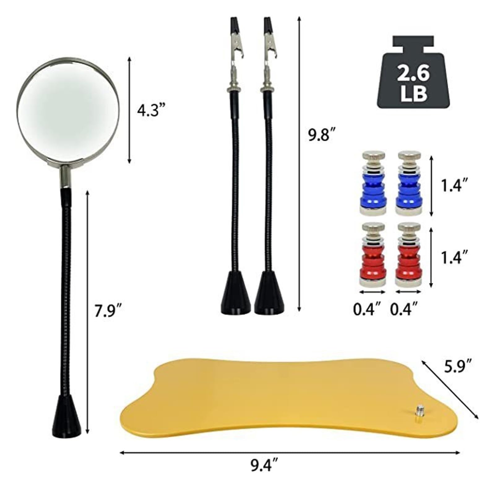 Terzo Strumento Manuale per la Saldatura， Morsetto for Circuito Stampato e Scheda Madre Helping Hands Third Hand da 90 mm con Lente d'Ingrandimento