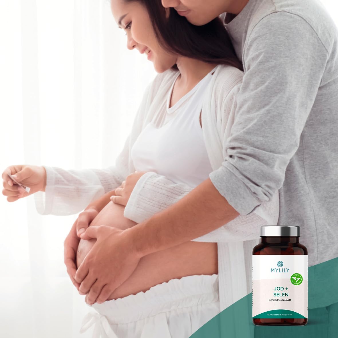 MYLILY® Schilddrüsenkraft I Schilddrüsenunterstützung I Bei Kinderwunsch I Jod & Selen I Folat I 100% PFLANZLICH I Vegane Ernährung I Für den Stoffwechsel I 90 Kapseln I Schilddrüsen Tabletten