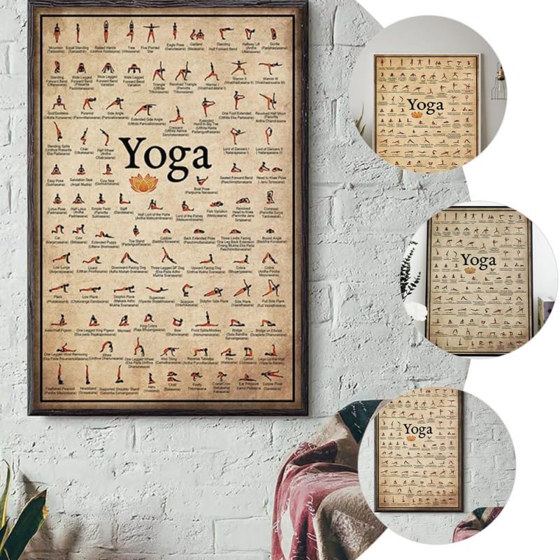 VANZACK Poster Di Yoga Decorativo per Parete Immagine Della Parete Della Postura Yoga Decorazione Immagine Resistente Per Camera Da Letto