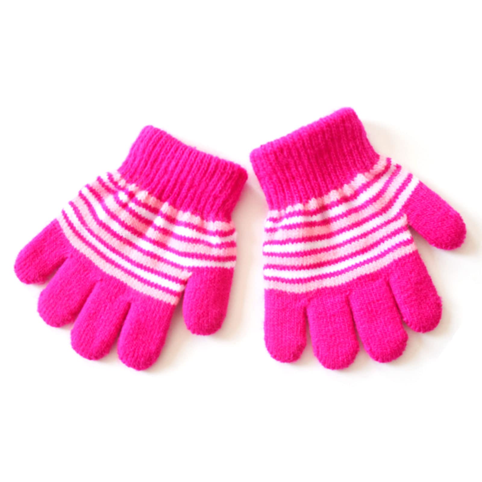 ljhnba Toddler Full Finger Gloves Stripe Gloves Knitted Mittens Winter Autumn Gloves Cycling Gloves For Baby Girl Boy