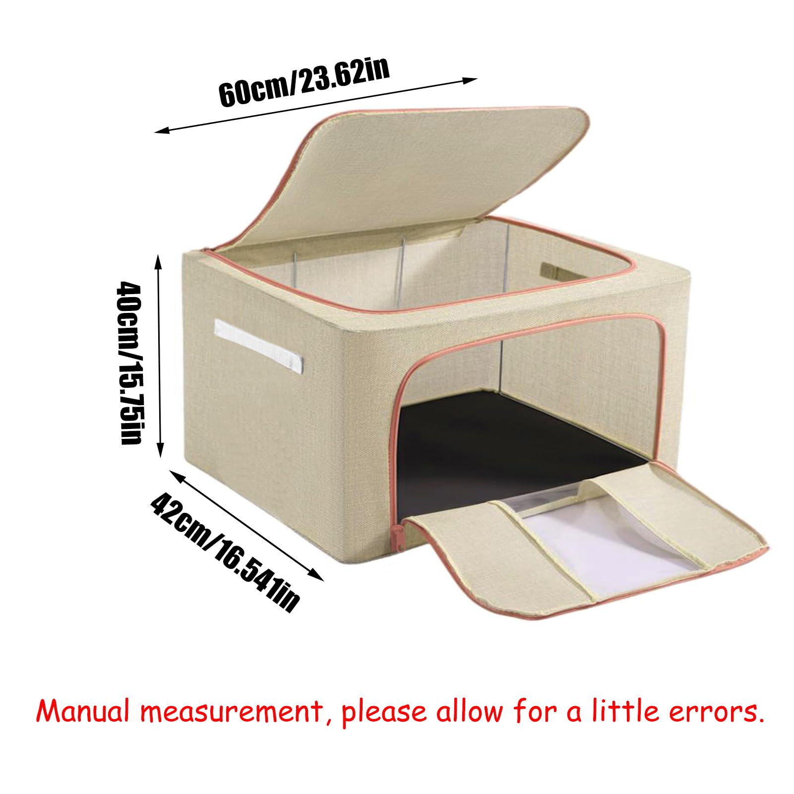 KXF Kleiderschrank-Aufbewahrungsboxen, 3 Packungen, 100 l, wasserdicht, stapelbar, faltbar, Oxford-Stoff, Stahlrahmen, Schrank, Kleidung, Aufbewahrungstasche, klares Fenster und Tragegriffe für