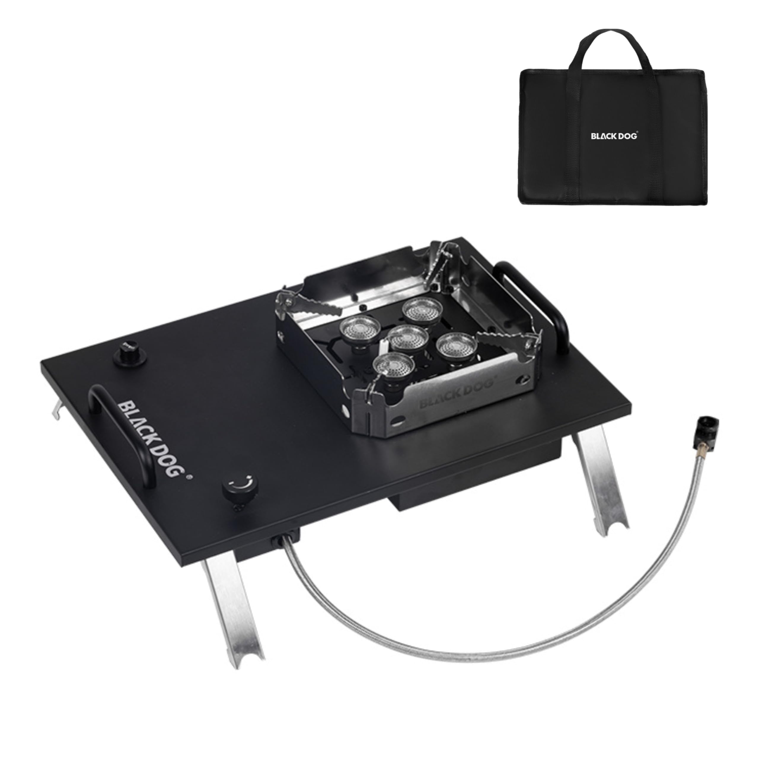 Blackdog kuchenka kempingowa, przeno?na kuchenka gazowa IGT, 7200 W/24500Btu, wiatroodporna klapa, elektroniczny zap?on, regulacja mocy ognia, plecak z plecakiem, sk?adany, kompatybilny z