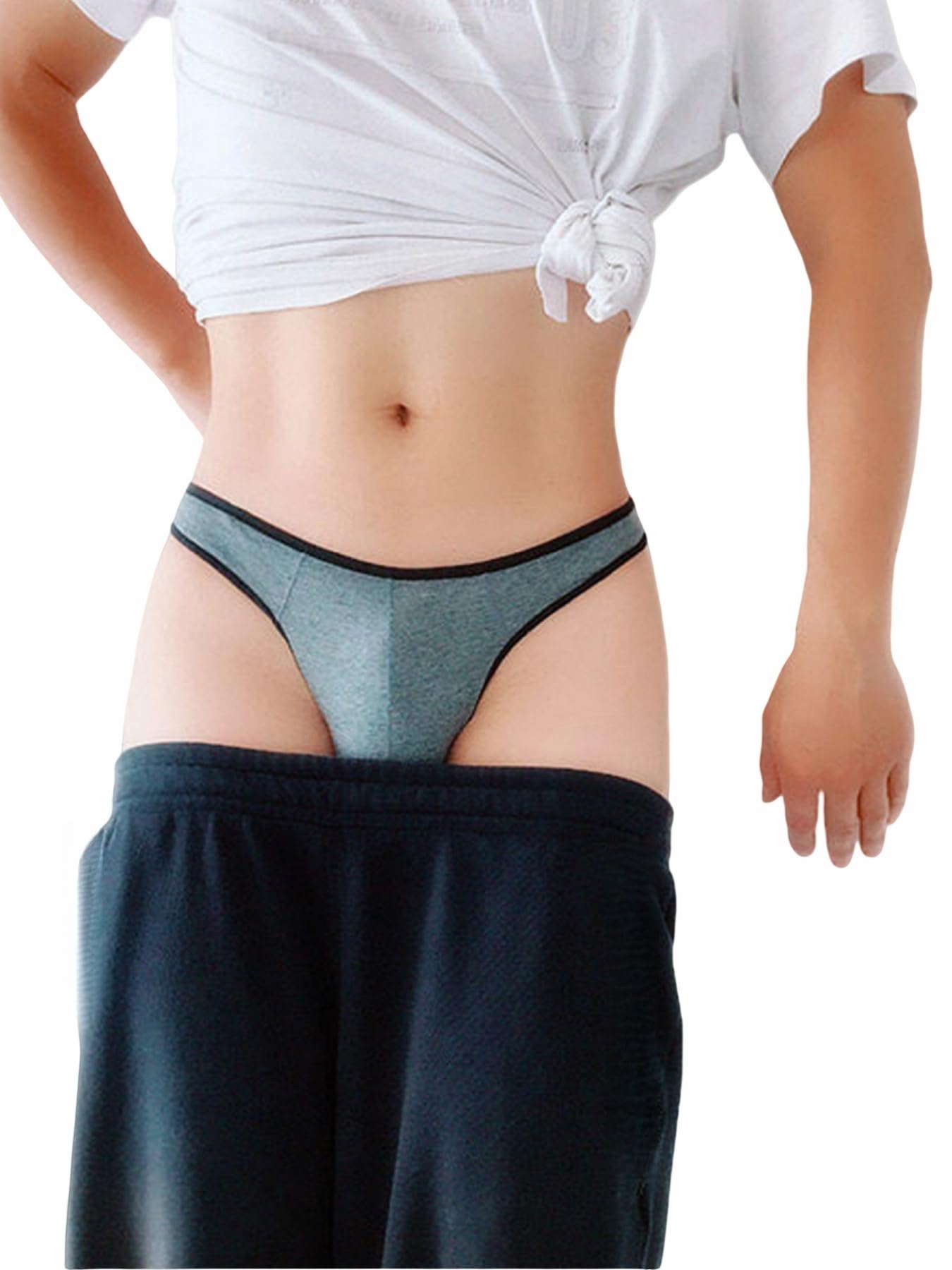 Lot de 3 Strings en Coton pour Homme avec Dos en T Sexy Classique
