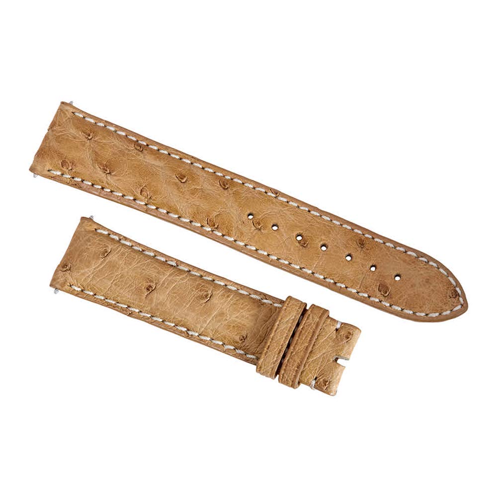 Hadley Roma 20 MM Matte Light Camel Ostrich Leather Strap
