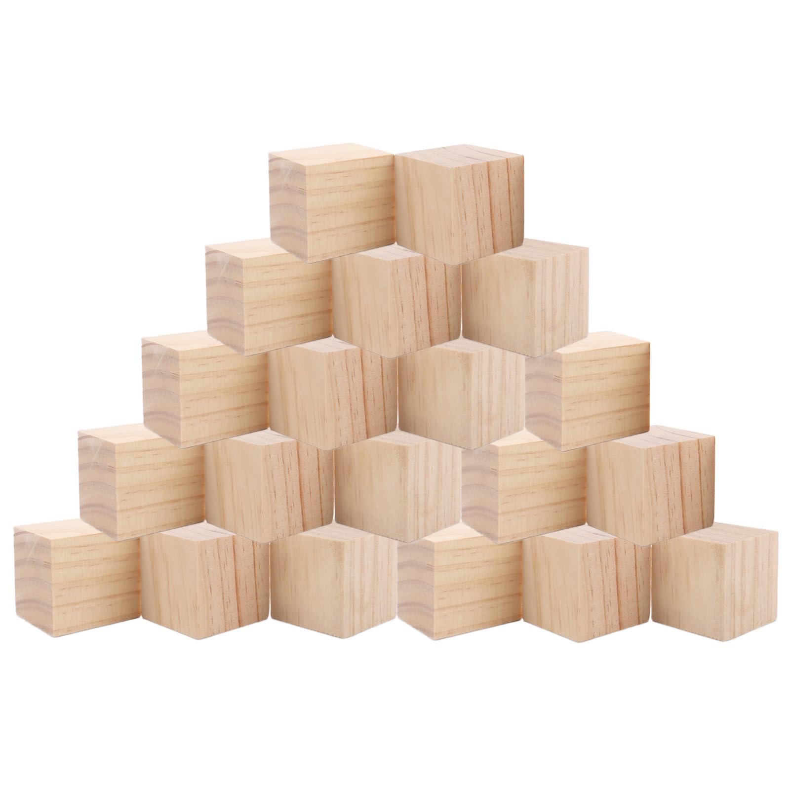 YOUNTHYEPack of 20 Natural Wooden Cubes 5 x 5 x 5 cm - Untreated Wooden Dice for DIY, Crafts, Maths, Building Blocks, Game Pieces, Puzzle
