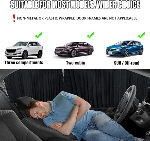 Miniatura 7 de XCBYT Car Window Shades - 2 Pack Car Privacy Curtain 99% Block Light Magnetic Sun Shade for Baby Privacy Protection Keep Cool in Summer Insulate 2