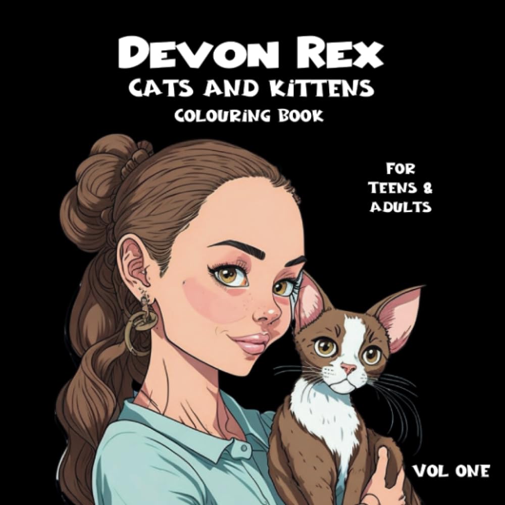 Devon Rex Cats And Kittens Colouring Book for Teens and Adults Vol One