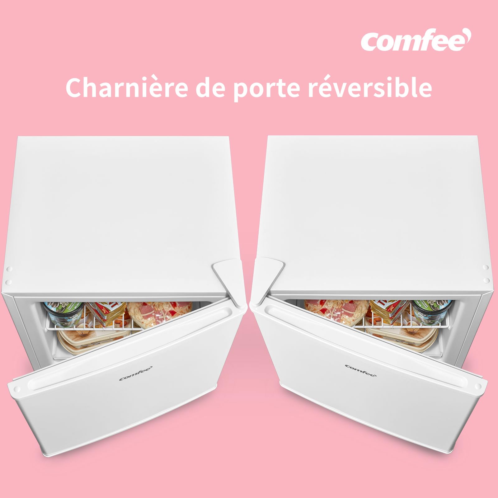 COMFEE' RCU40WH2(E) 31L Mini Congélateur, Porte Réversible, 4 Étoiles, Silencieux, pratique dans le Bureau, l'Hôtel et la Maison, Blanc - 4