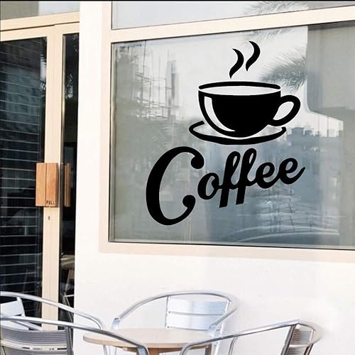 Miniatura 3 de LZYMSZ Calcomanía de pared para taza de café, decoración de pared de café extraíble, patrón de taza de café y letra de café, calcomanía para