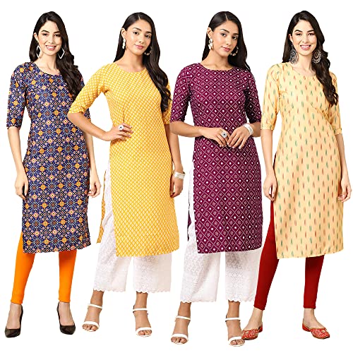 Image of Pinkmint Women's Crepe Digital Print Straight Kurta (RM-348-370-360-366)
