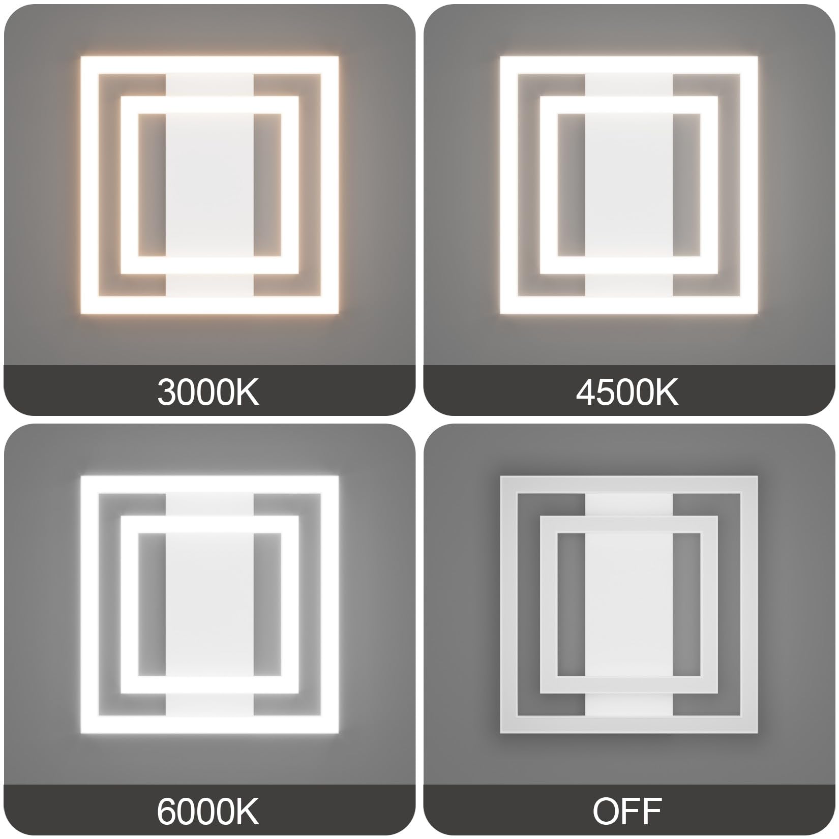 Klighten Plafoniera LED Soffitto 35W Dimmerabile Con Telecomando, Regolazione Luce E Colore, Bianco, 36x36x6 Cm