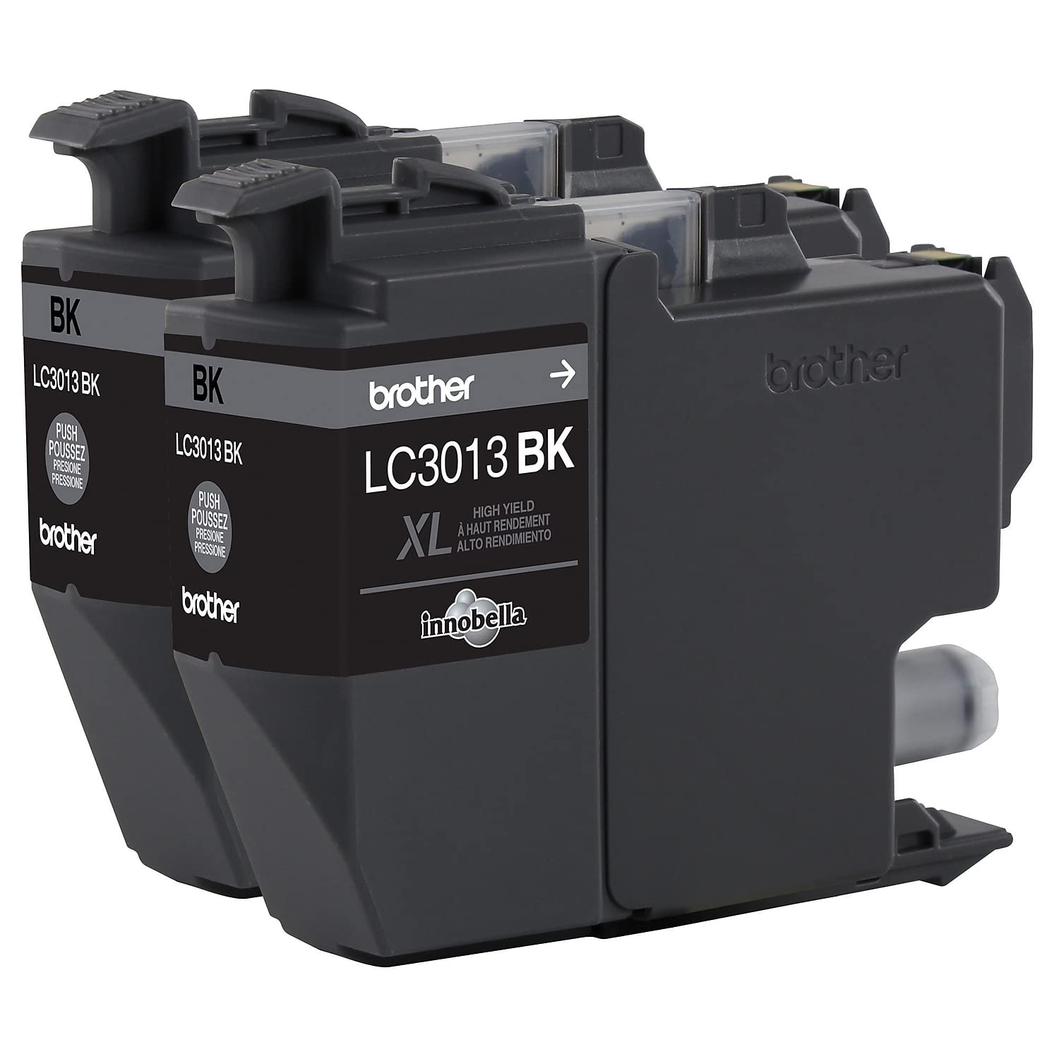 BROTHER LC30132PKS - Confezione da 2 cartucce d'inchiostro nero ad alta resa, resa pagine fino a 400 pagine/cartuccia, LC3013